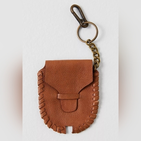 NWT Free People Brown Tan Bandit Leather Clip Pouch - Picture 1 of 11